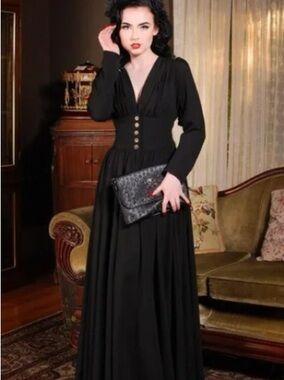 Laura Byrnes Clarice Coat Dress Black Gothic Look Size 2X New